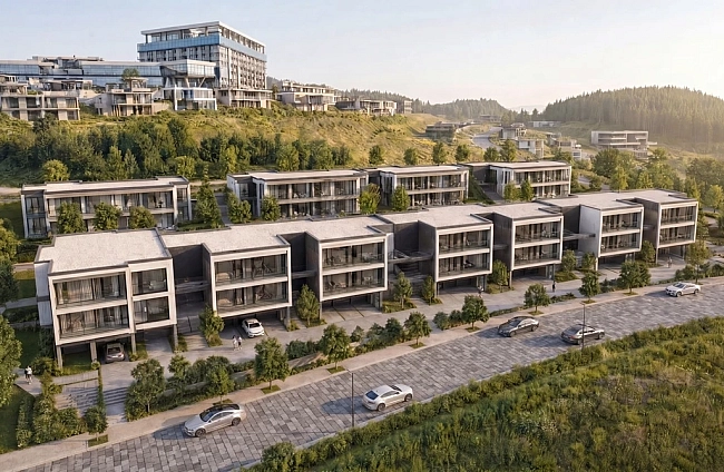 Премиум апартаменти в OKOL Lake Park с гледка към голф игрището и Рила.