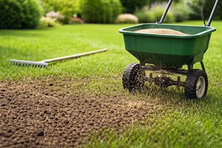 Как да засадите тревни семена върху вече съществуваща морава