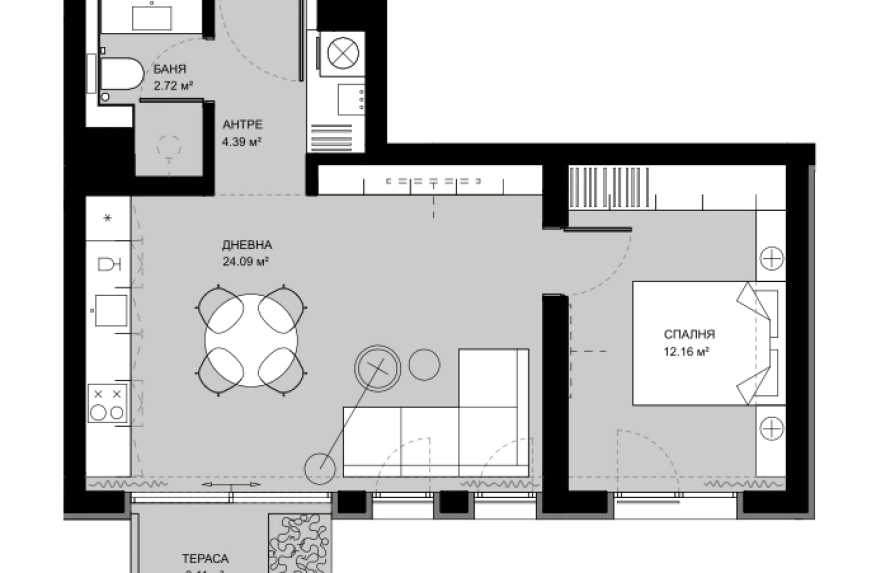 Апартамент 12 в сграда DOMINA - ж.к. Овча купел